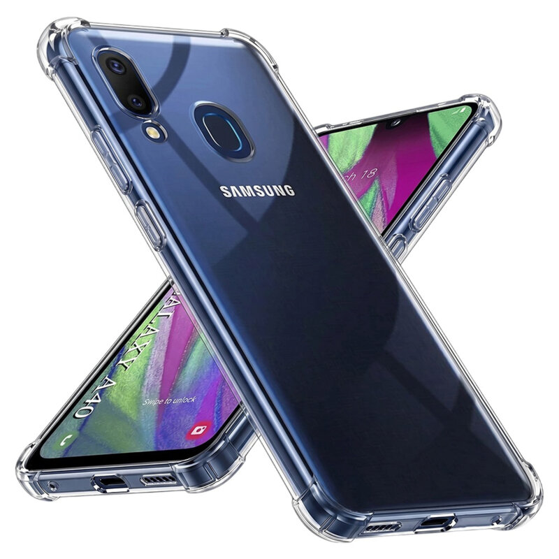 Husa Samsung Galaxy A40 Techsuit Shockproof Clear Silicone, transparenta