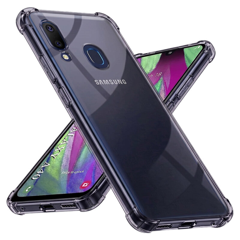 Husa Samsung Galaxy A40 Techsuit Shockproof Clear Silicone, fumuriu
