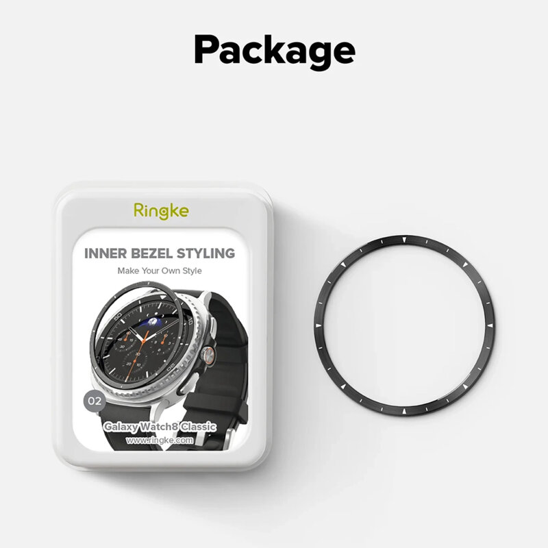 Rama Samsung Galaxy Watch8 Classic Ringke Inner Bezel Styling, negru