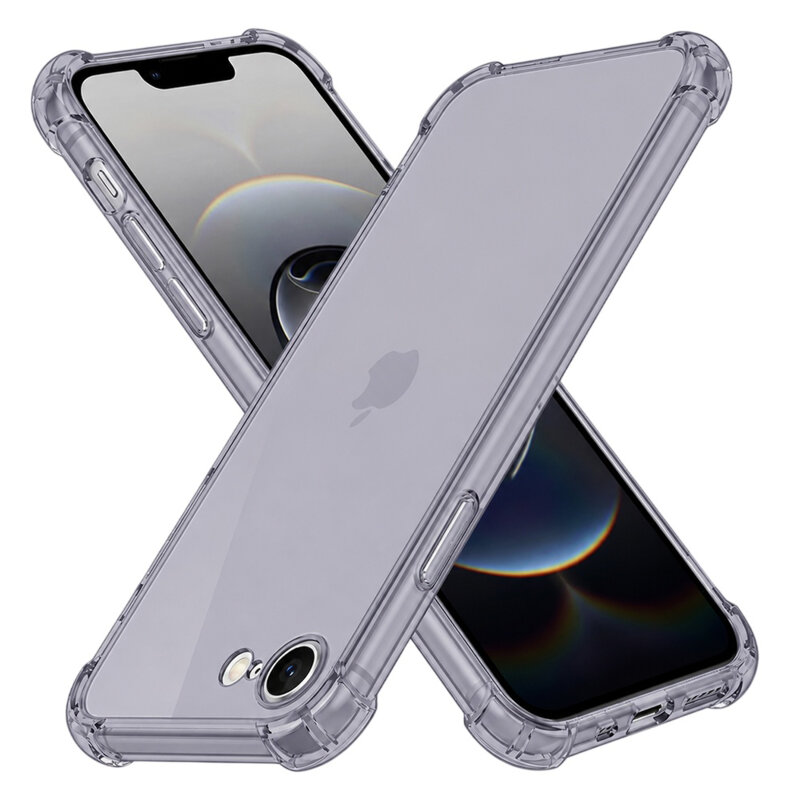 Husa iPhone 16e Techsuit Shockproof Clear Silicone, fumuriu