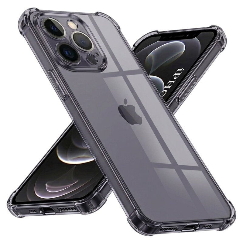 Husa iPhone 12 Pro Techsuit Shockproof Clear Silicone, fumuriu
