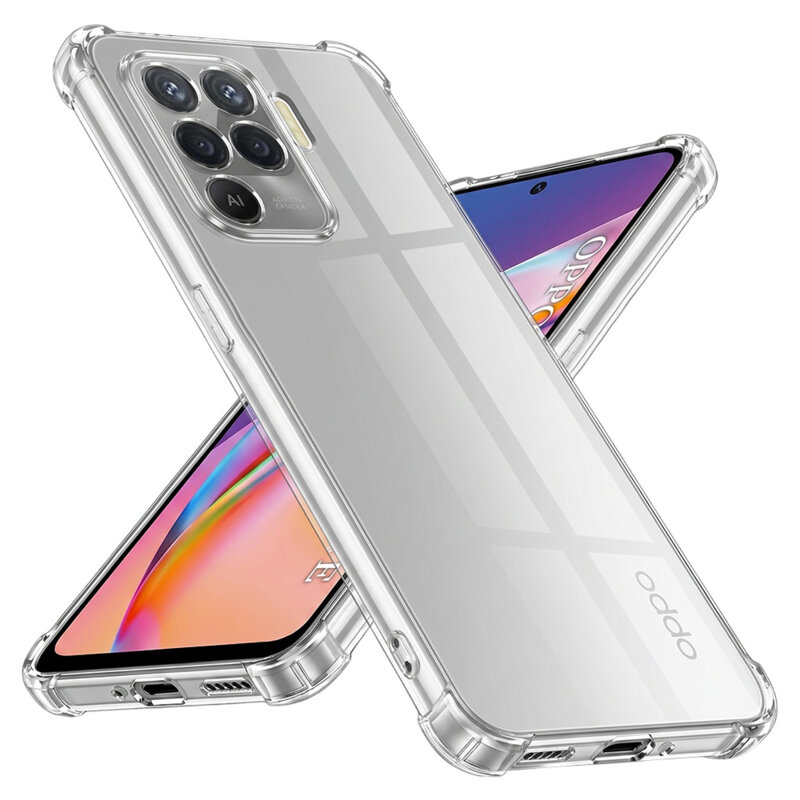 Husa Oppo Reno5 Lite Techsuit Shockproof Clear Silicone, transparenta