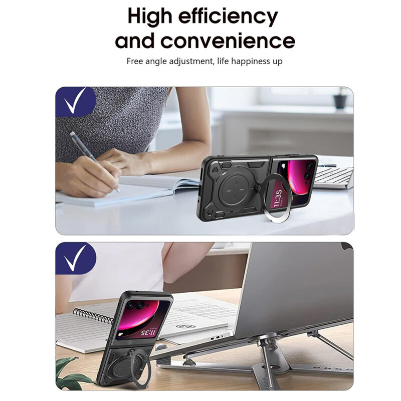Husa Motorola Razr 60 Techsuit CamGuard Pro, negru