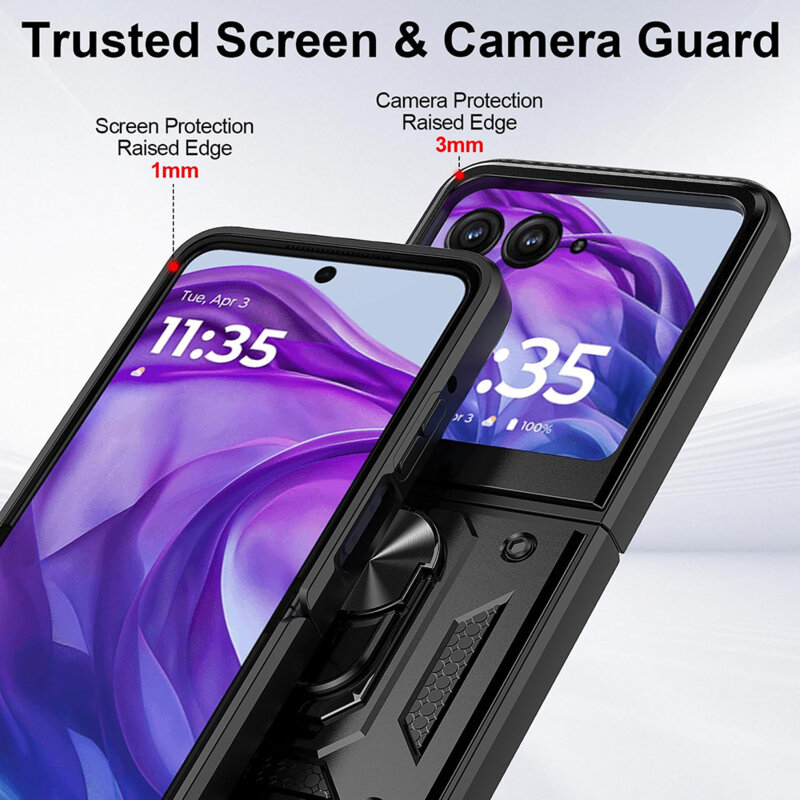 Husa Motorola Razr 70 Ultra protectie camera Techsuit CamShield Series, negru