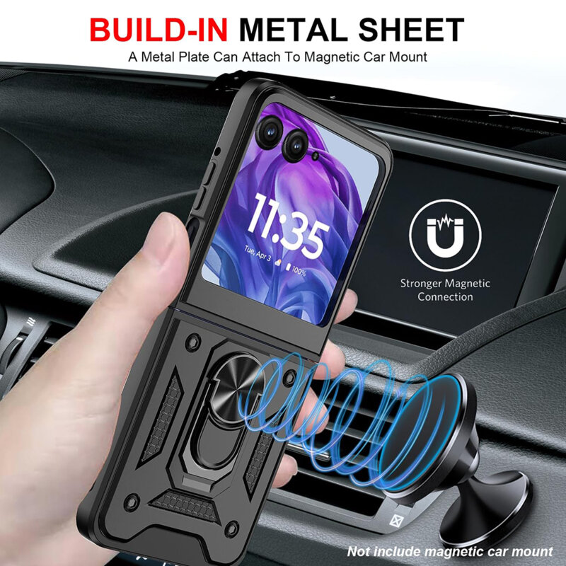 Husa Motorola Razr 70 Ultra protectie camera Techsuit CamShield Series, negru