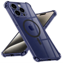 Husa iPhone 15 Pro Max Techsuit Shockproof Clear Silicone MagSafe, fumuriu