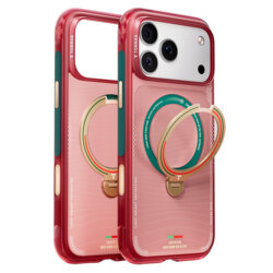 Husa iPhone 17 Pro Max Torras Ostand Q3 Air Series, rosu/turcoaz