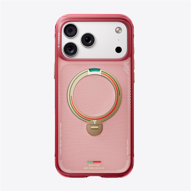 Husa iPhone 17 Pro Torras Ostand Q3 Air Series, rosu/turcoaz