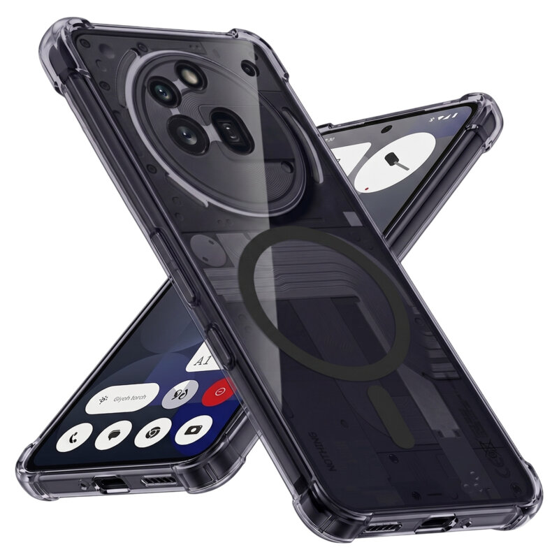 Husa Nothing Phone (3a) Pro Techsuit Shockproof Clear Silicone MagSafe, fumuriu
