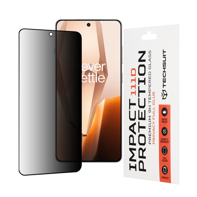 Folie sticla OnePlus 13R Techsuit 111D Privacy Full Glue, negru