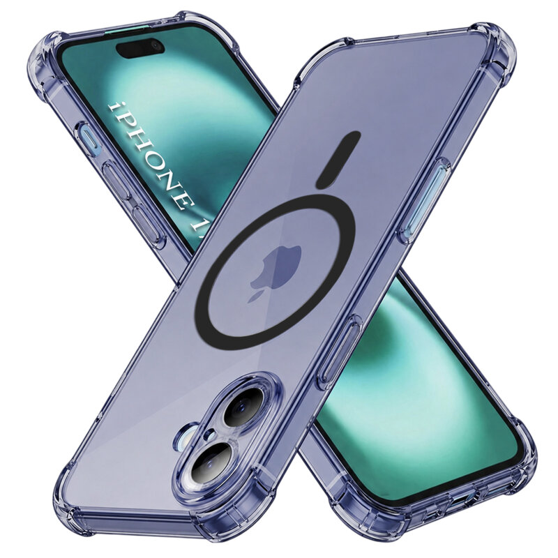 Husa iPhone 17 Techsuit Shockproof Clear Silicone MagSafe, fumuriu