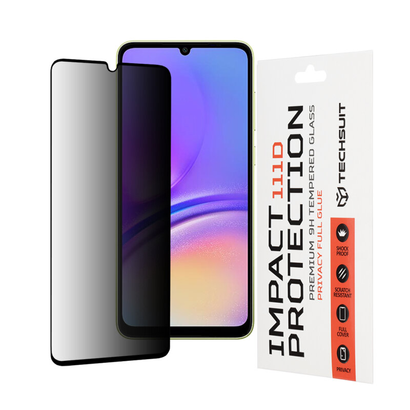 Folie sticla Samsung Galaxy A05 Techsuit 111D Privacy Full Glue, negru