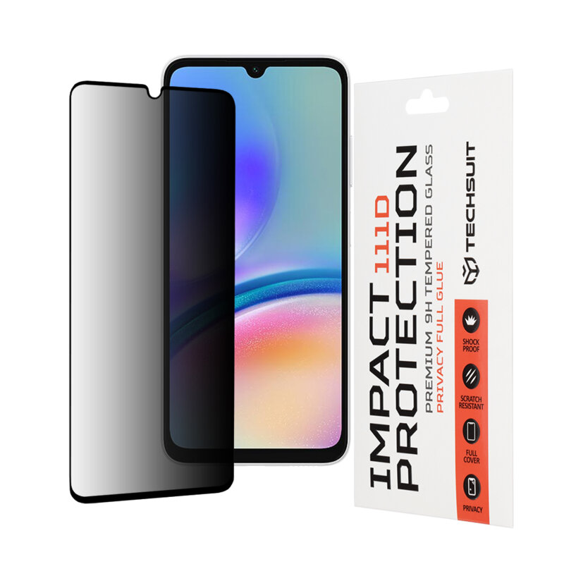 Folie sticla Samsung Galaxy A05s Techsuit 111D Privacy Full Glue, negru