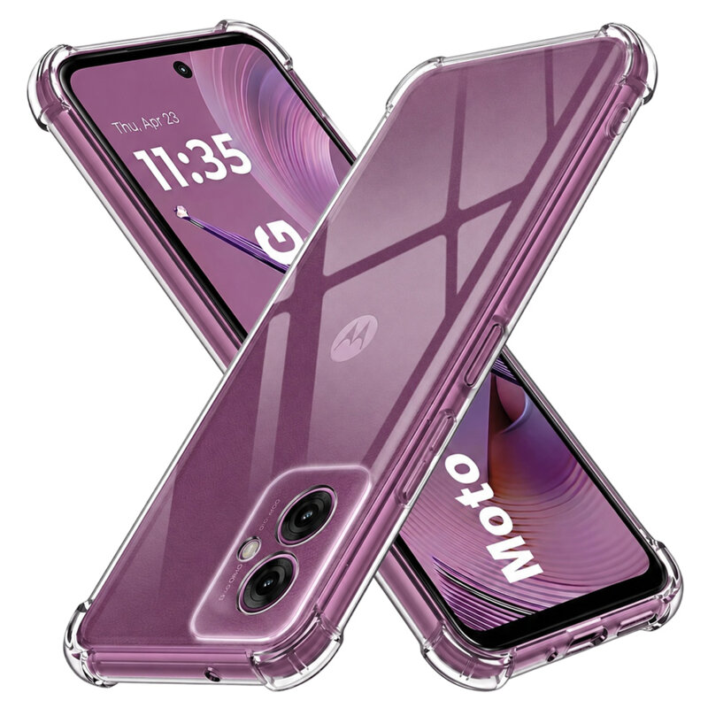 Husa Motorola Moto G55 Techsuit Shockproof Clear Silicone, transparenta