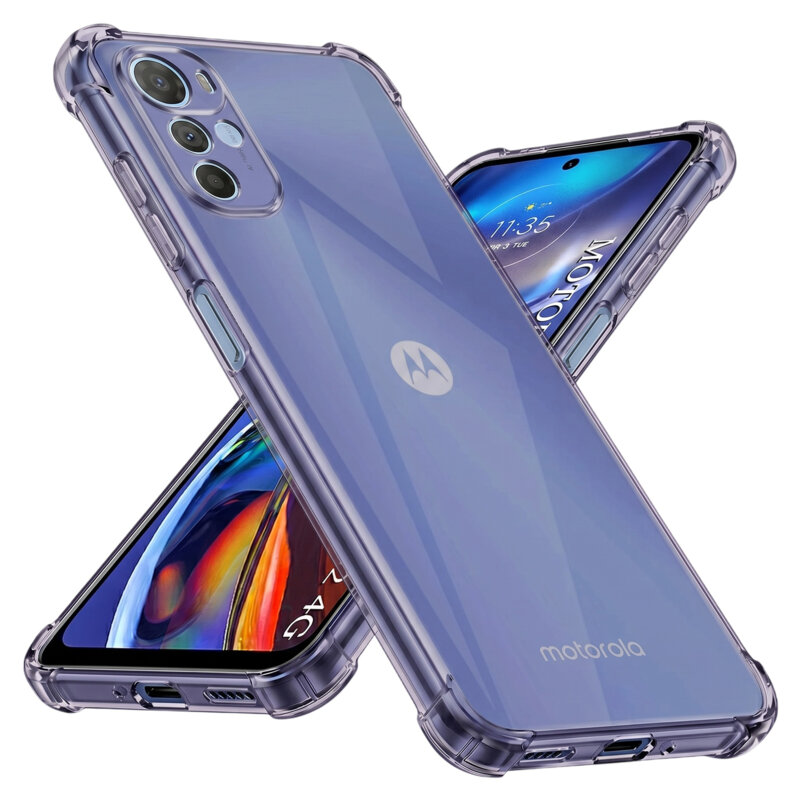 Husa Motorola Moto E32 Techsuit Shockproof Clear Silicone, fumuriu