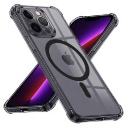 Husa iPhone 13 Pro Techsuit Shockproof Clear Silicone MagSafe, fumuriu