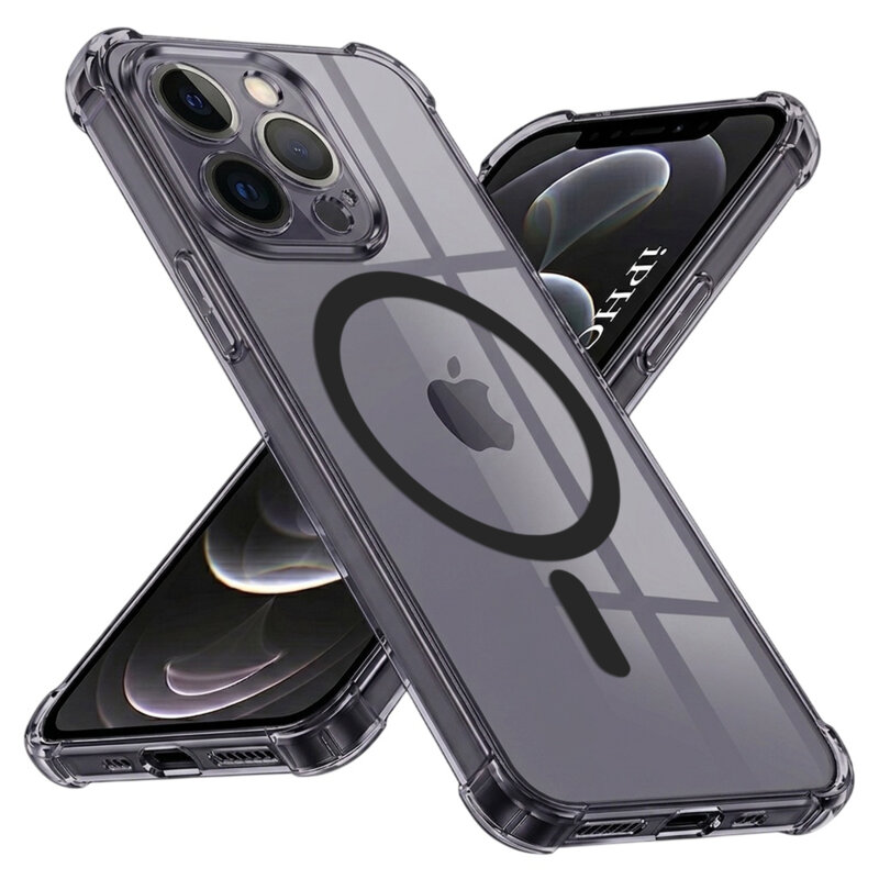 Husa iPhone 12 Pro Max Techsuit Shockproof Clear Silicone MagSafe, fumuriu