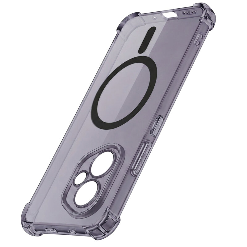 Husa Honor 400 Techsuit Shockproof Clear Silicone MagSafe, fumuriu
