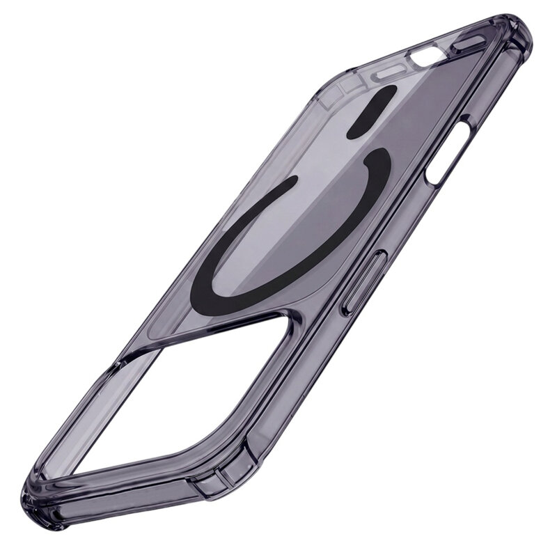 Husa iPhone 17 Pro Max Techsuit Shockproof Clear Silicone MagSafe, fumuriu