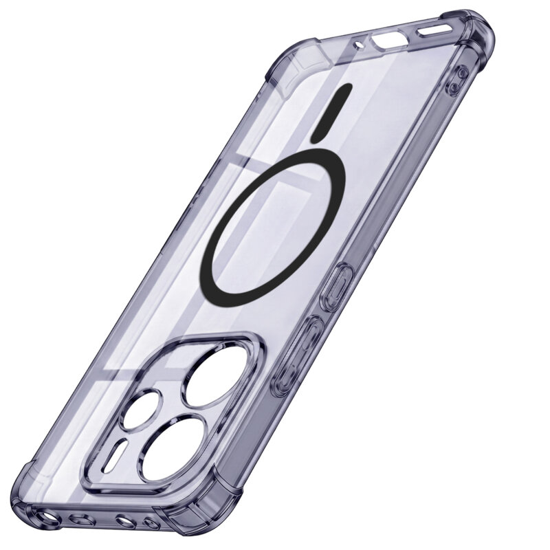 Husa Xiaomi Redmi Note 14 4G (Regional) Techsuit Shockproof Clear Silicone MagSafe, fumuriu