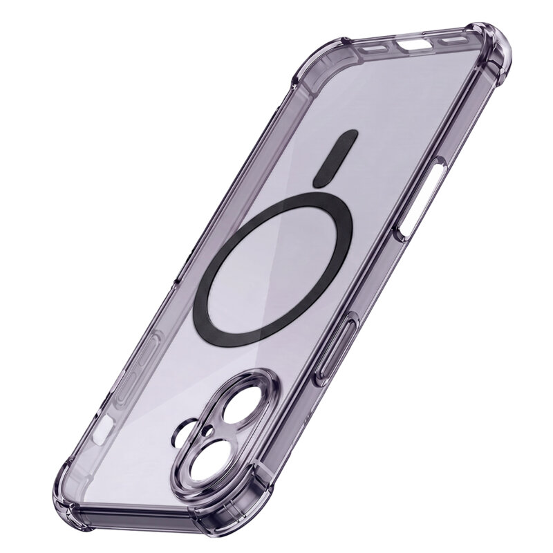 Husa iPhone 17 Techsuit Shockproof Clear Silicone MagSafe, fumuriu