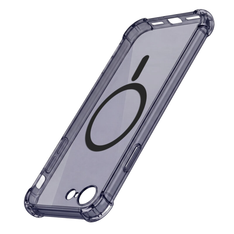 Husa iPhone 16e Techsuit Shockproof Clear Silicone MagSafe, fumuriu