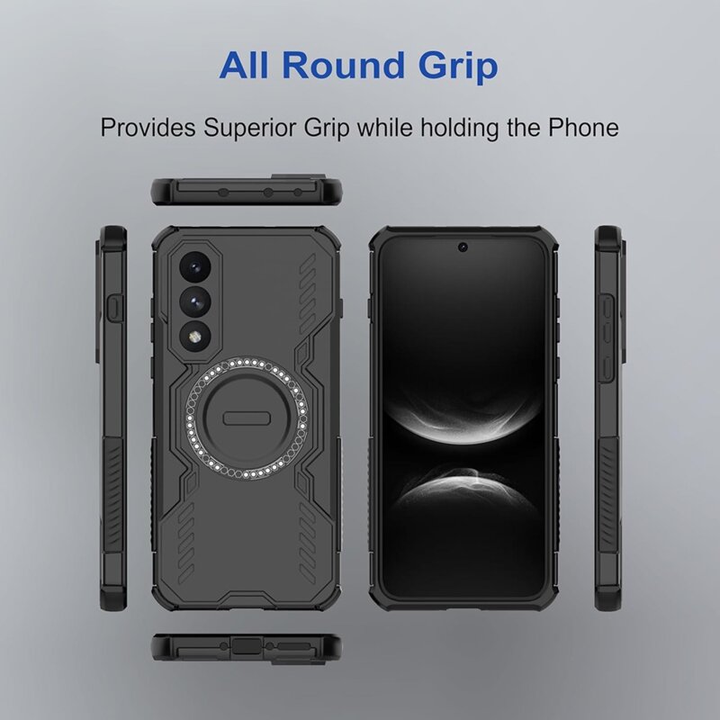 Husa Honor 600 Pro Techsuit ArmorMag Case, negru