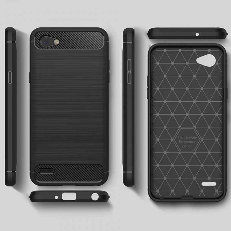 Husa LG Q6 TPU Carbon Negru