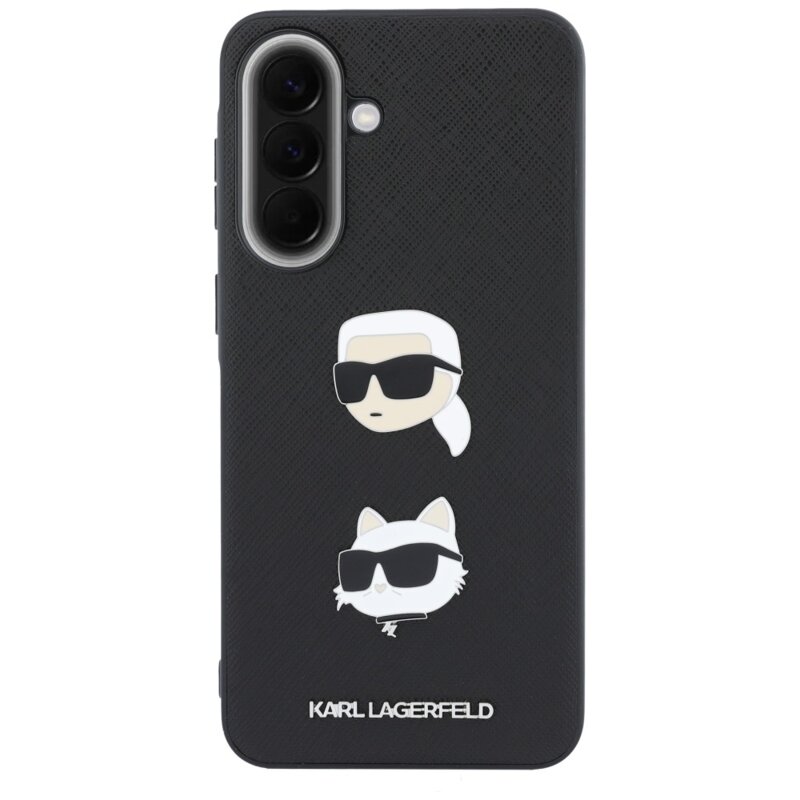 Husa Samsung Galaxy A37 5G Karl Lagerfeld Hardcase K&C Heads Pins and Logo, negru, KLHCSA37PSFDHPOK