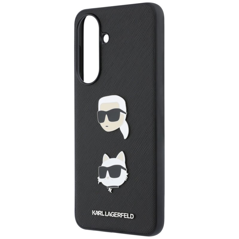 Husa Samsung Galaxy A37 5G Karl Lagerfeld Hardcase K&C Heads Pins and Logo, negru, KLHCSA37PSFDHPOK