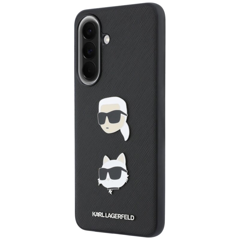 Husa Samsung Galaxy A37 5G Karl Lagerfeld Hardcase K&C Heads Pins and Logo, negru, KLHCSA37PSFDHPOK