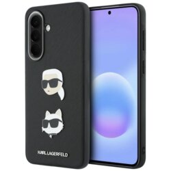 Husa Samsung Galaxy A57 5G Karl Lagerfeld Hardcase K&C Heads Pins and Logo, negru, KLHCSA57PSFDHPOK