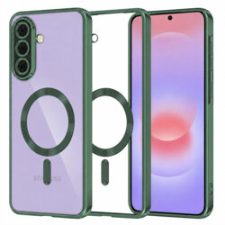 Husa premium Samsung Galaxy A37 5G Techsuit Luxury Crystal MagSafe, verde inchis