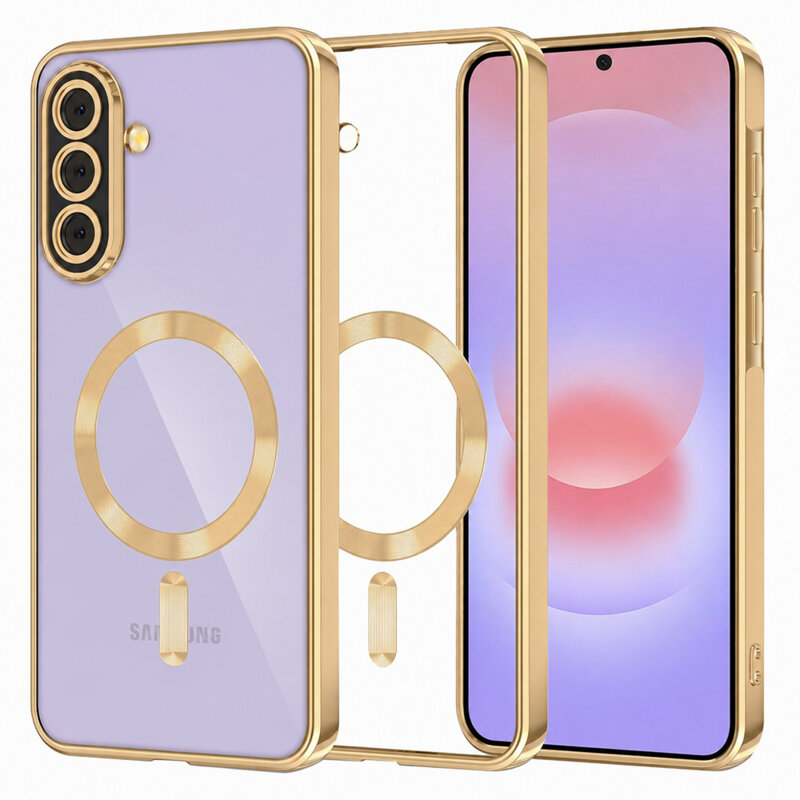 Husa premium Samsung Galaxy A37 5G Techsuit Luxury Crystal MagSafe, auriu