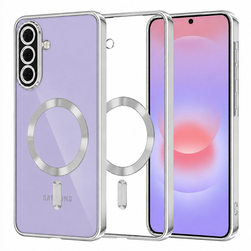 Husa premium Samsung Galaxy A37 5G Techsuit Luxury Crystal MagSafe, argintiu