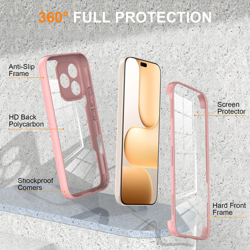 Husa 360° Honor 600 Lite Techsuit ColorVerse, roz