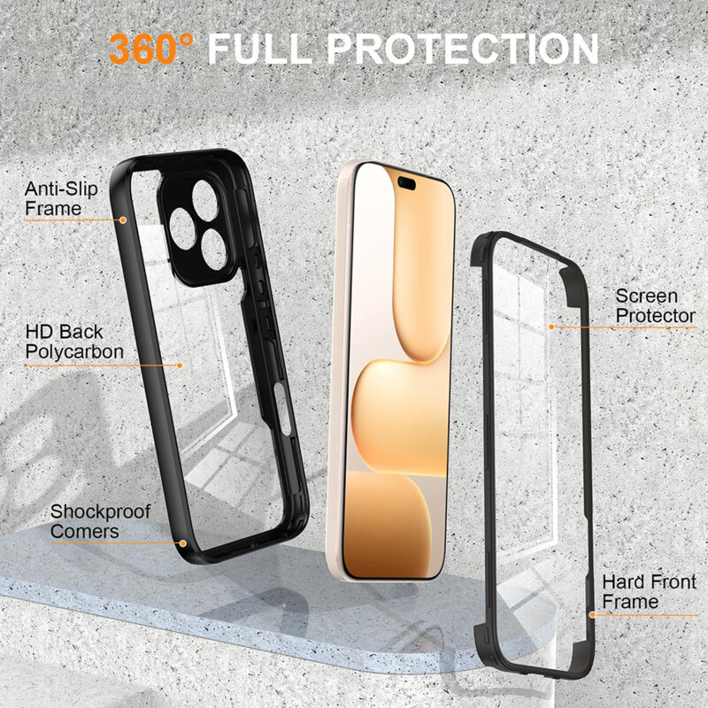 Husa 360° Honor 600 Lite Techsuit ColorVerse, negru