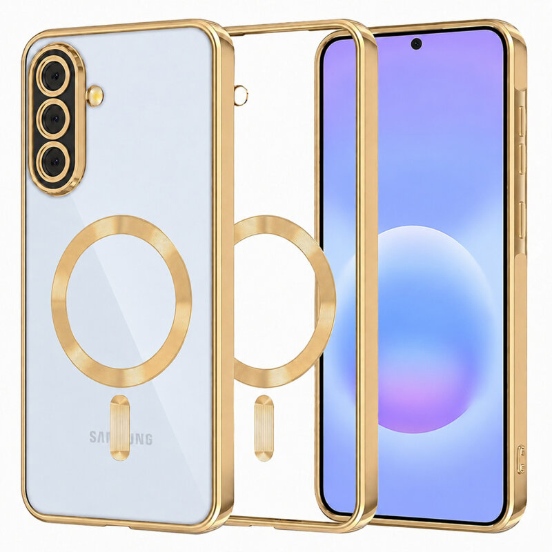 Husa premium Samsung Galaxy A57 5G Techsuit Luxury Crystal MagSafe, auriu