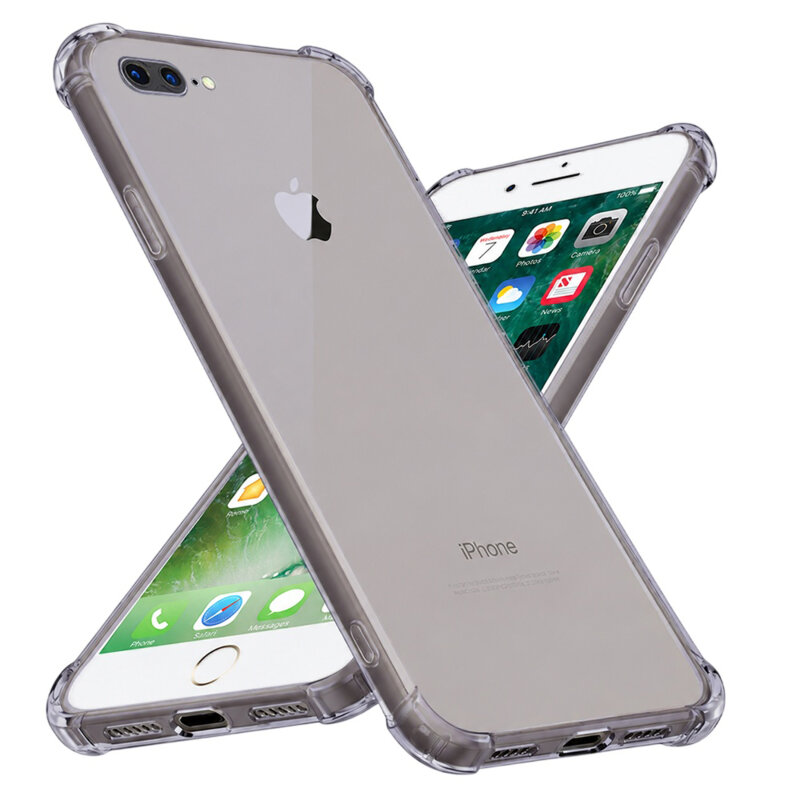Husa iPhone 7 Plus Techsuit Shockproof Clear Silicone, fumuriu