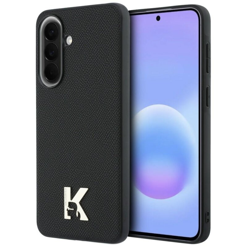 Husa Samsung Galaxy A57 5G Karl Lagerfeld Hardcase Leather with K Head Logo, negru