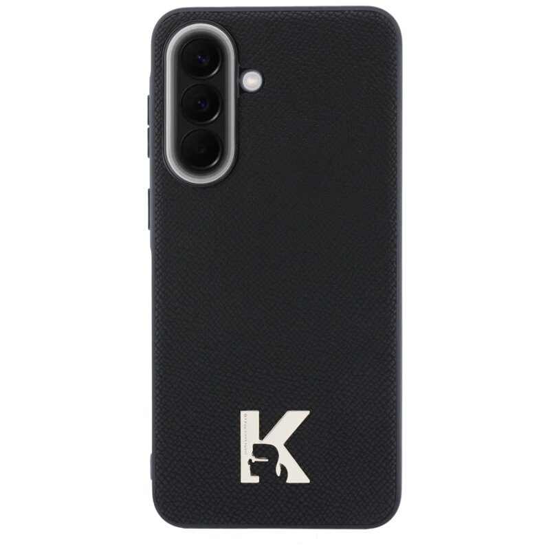 Husa Samsung Galaxy A57 5G Karl Lagerfeld Hardcase Leather with K Head Logo, negru