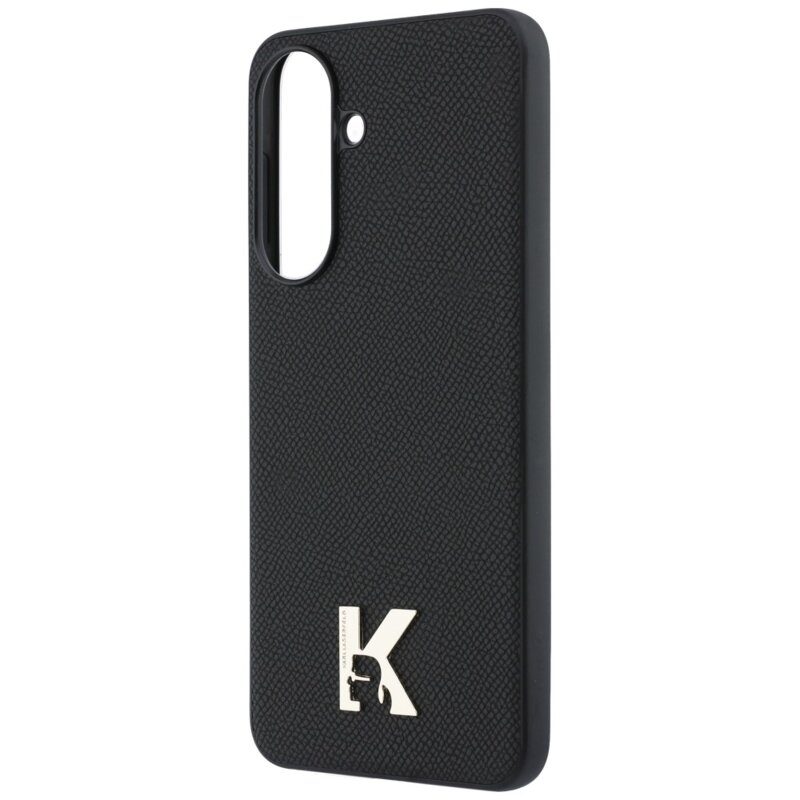 Husa Samsung Galaxy A57 5G Karl Lagerfeld Hardcase Leather with K Head Logo, negru