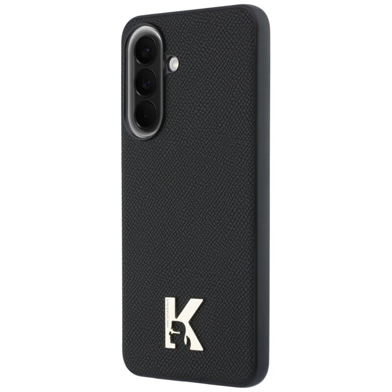 Husa Samsung Galaxy A37 5G Karl Lagerfeld Hardcase Leather with K Head Logo, negru