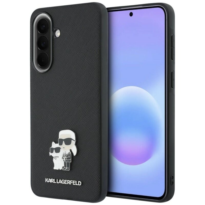 Husa originala Samsung Galaxy A57 5G Karl Lagerfeld Saffiano, Karl&Choupette Metal Pin