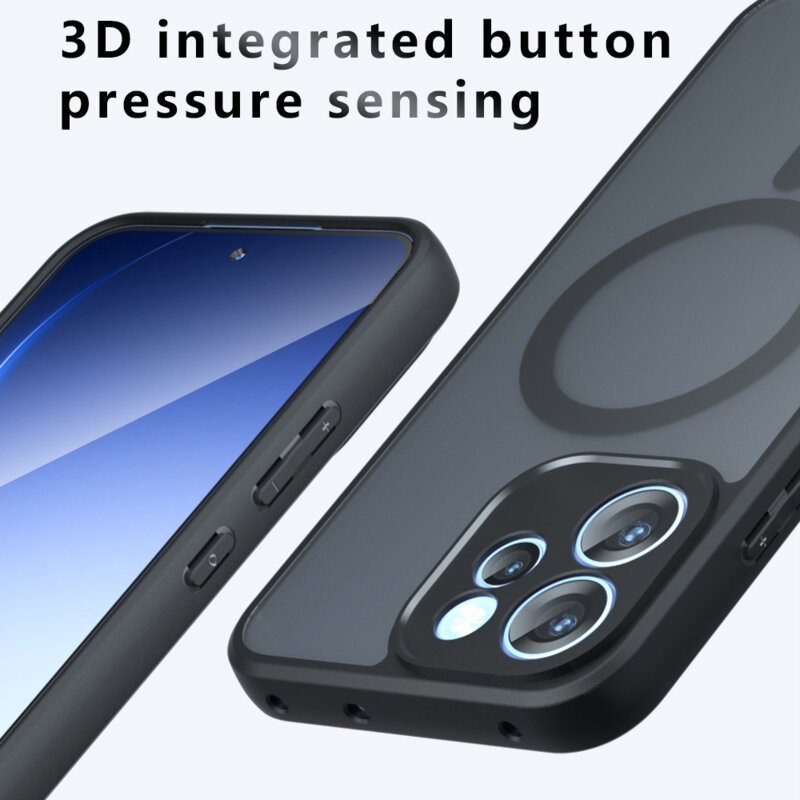 Husa Oppo Reno15 F Techsuit PureFrost MagSafe, negru frost