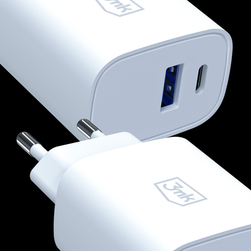 Incarcator de priza USB, Type-C 30W,  PD 3.0, QC4, 3mk, alb