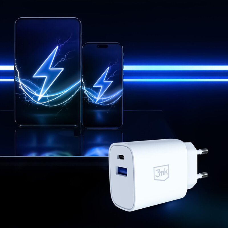 Incarcator de priza USB, Type-C 30W,  PD 3.0, QC4, 3mk, alb