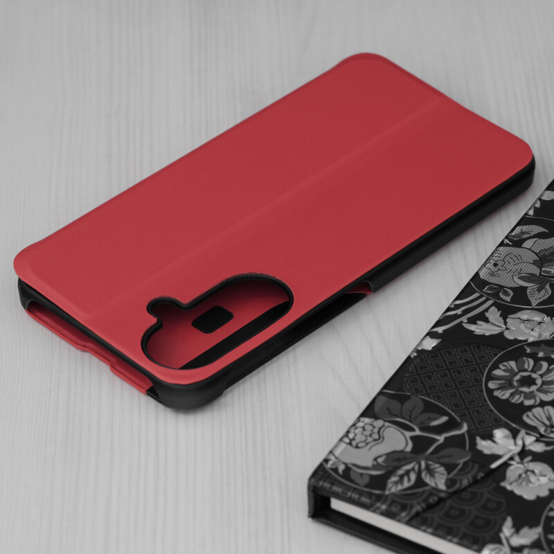 Husa Samsung Galaxy A27 5G Eco Leather View flip tip carte, rosu