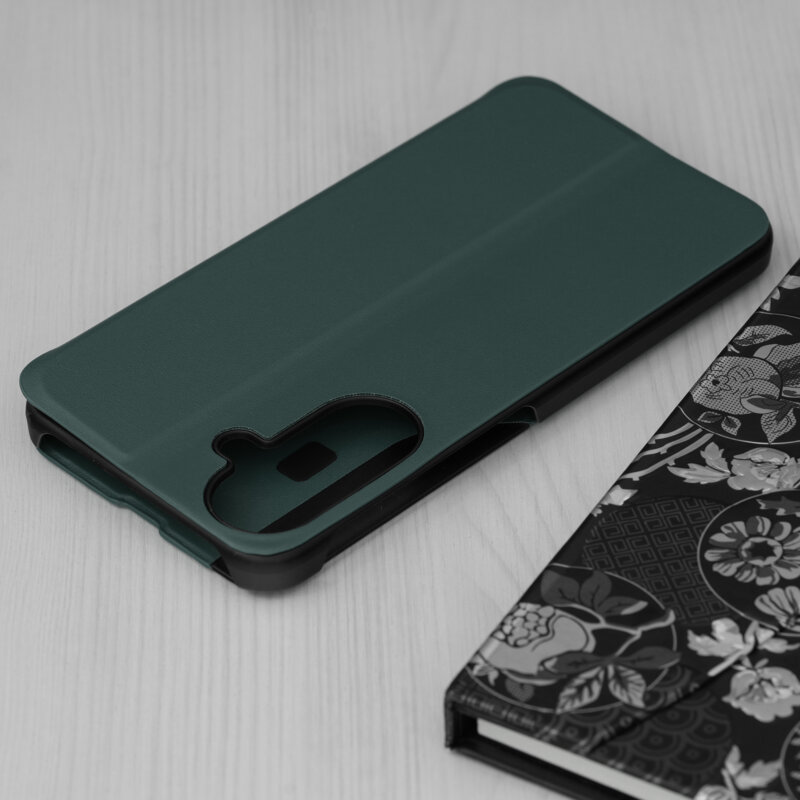 Husa Samsung Galaxy A27 5G Eco Leather View flip tip carte, verde