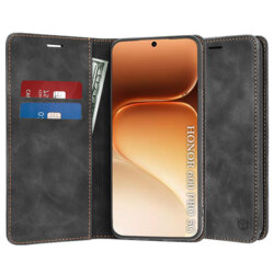 Husa piele Honor 600 Pro Techsuit Confy Cover, negru